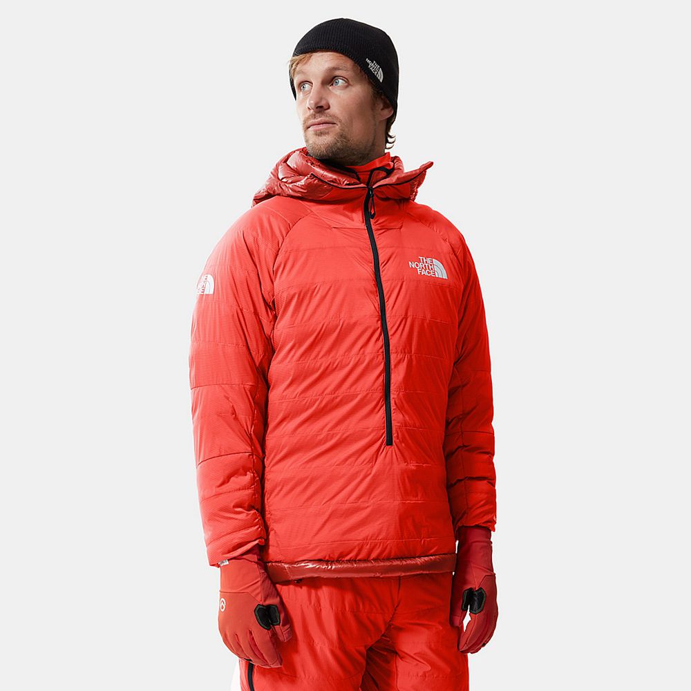 The North Face Hooded Jacket Mens Australia - The North Face Amk L3 50/50 ½ Zip Orange Mountaineerin